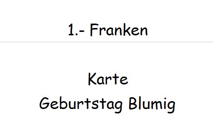 1.- Franken Doppelkarte A6 mit Couvert ----- Geburtstag Blumig