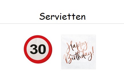 Servietten - Zahlen & Happy Birthday