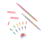 Preview: 2 in1 Steckstift Regenbogen mit Radierer - Bleistift und Wachsmaler - pink