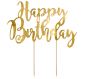 Preview: Tortendeko 23cm Happy Birthday gold