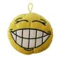 Preview: Schlüsselanhänger Smile Emojies Ø8cm gelb Plüsch - Augen zugedrückt und mit weissen Zähnen