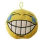 Preview: Schlüsselanhänger Smile Emojies Ø8cm gelb Plüsch - Augen zugedrückt und mit weissen Zähnen