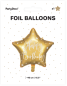 Preview: Happy Birthday Stern gold - Folienballon 40 cm - ungefüllt