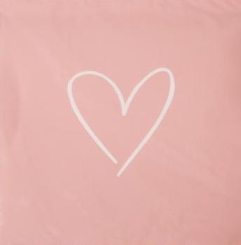 Servietten 20 Stück - Herz weiss - rosa