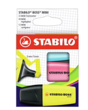 STABILO® BOSS® Textmarker MINIpop - 3er Kartonetui