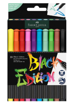 Brush Pen - Black Edition - 10 Farben Kartonetui