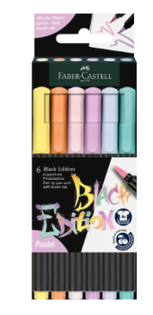 Brush Pen - Black Edition - Pastel 6 Farben Kartonetui