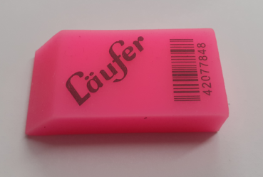 Radierer transluzent 4.8 x 2.4 x 1.1 cm Läufer - pink