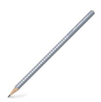 Sparkle Bleistift Mine B: Pearllack & Glitzerkappe - pearl grau