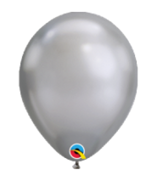 Ballon 28 cm - Chrome silber - 1 Beutel - 3 Stück