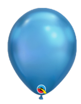 Ballon 28 cm - Chrome blau - 1 Beutel - 3 Stück