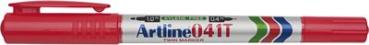 ARTLINE® Twin Permanent Marker , Doppelspitze 0.4 mm und 1.0 mm rot