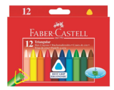 Wachsmalkreide Triangular, 12 Farben - Faber-Castell