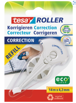 TESA® Korrekturroller ecoLogo®, 4,2 mm x 14 m Refill Blister