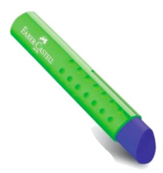 Radierer Tri PVC-frei 8 x 1.5 cm - blau - Schutzhülle grün