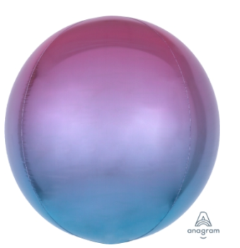 Ombre Orbz - metallic purple und blue - Folienballon 40 cm ungefüllt