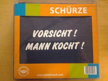 Schürze marine - Vorsicht ! Mann kocht !