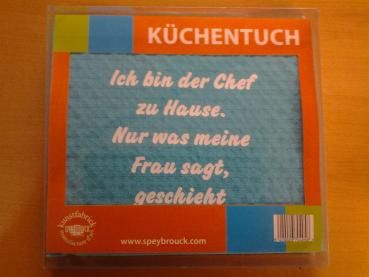 Küchentuch türkis - Ich bin der Chef zu Hause, was meine Frau sagt, geschieht