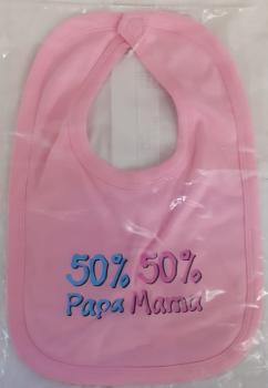 Babylatz - 50% Papa - 50% Mama - rosa