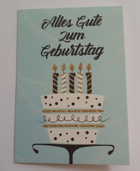 Holographic - Happy Birthday - Doppelkarte A6 mit Couvert