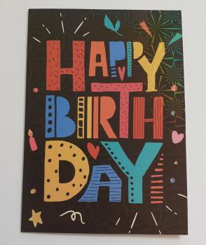 Holographic - Happy Birthday - Doppelkarte A6 mit Couvert
