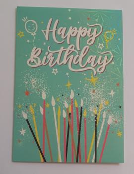 Holographic - Happy Birthday - Doppelkarte A6 mit Couvert