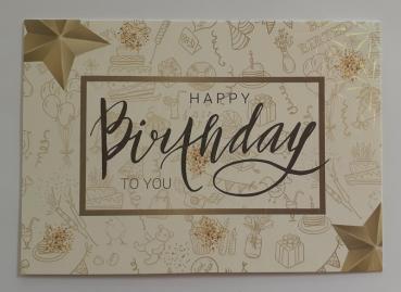Holographic - Happy Birthday to you - Doppelkarte A6 mit Couvert
