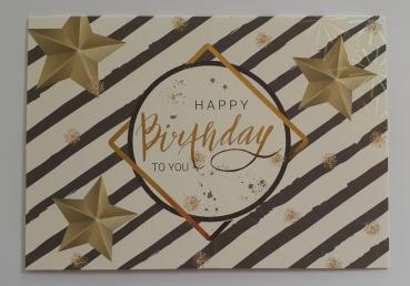 Holographic - Happy Birthday to you - Doppelkarte A6 mit Couvert