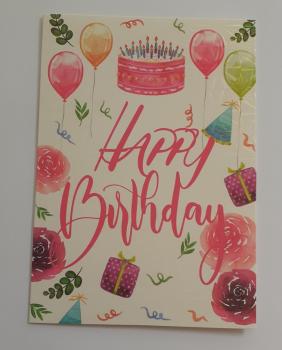 Holographic - Happy Birthday - Doppelkarte A6 mit Couvert