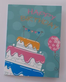 Happy Birthday - Doppelkarte A6 mit Couvert