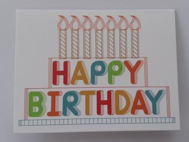 Happy Birthday - Doppelkarte A6 mit Couvert