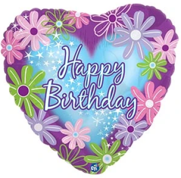 Happy Birthday Twinkle Stars - Folienballon 45 cm ungefüllt