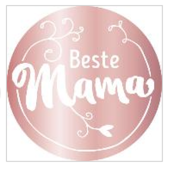 Wandelbar Applikationen rund 7.5cm - Beste Mama - rosé