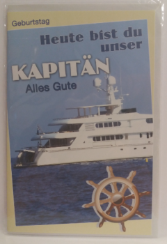 Geburtstag - Heute bist du unser Kapitän - Alles Gute - Doppelkarte A6 mit Couvert