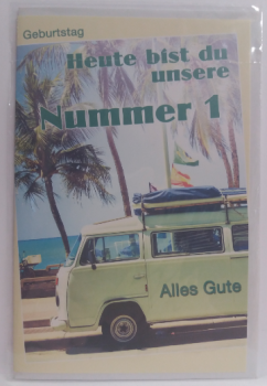 Geburtstag - Heute bist du unsere Nummer 1 - Alles Gute - Doppelkarte A6 mit Couvert