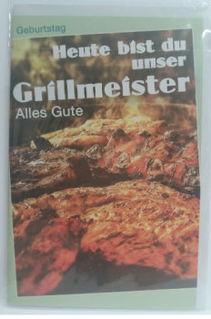 Geburtstag - Heute bist du unser Grillmeister - Alles Gute - Doppelkarte A6 mit Couvert