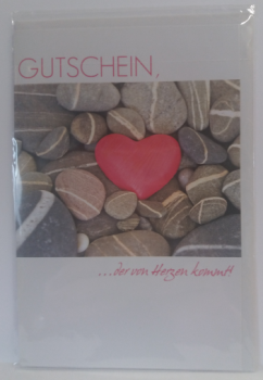 Gutschein, ... der von Herzen kommt! - Doppelkarte A6 mit Couvert