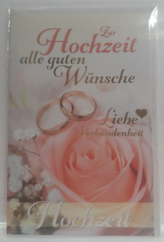 Zur Hochzeit alle guten Wünsche - Liebe - Verbundenheit - Doppelkarte A6 mit Couvert