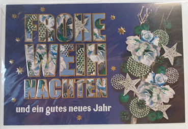 Frohe Weihnachten und ein gutes neues Jahr - Doppelkarte A6 mit Couvert