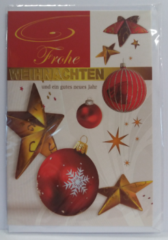 Frohe Weihnachten und ein gutes neues Jahr - Doppelkarte A6 mit Couvert