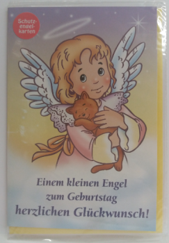 Einem kleinen Engel zum Geburtstag herzlichen Glückwunsch! - Doppelkarte A6 mit Couvert