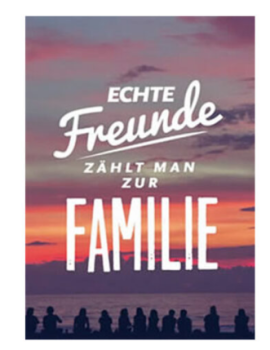 vs" Karte A6 - Echte Freunde zählt man zur Familie