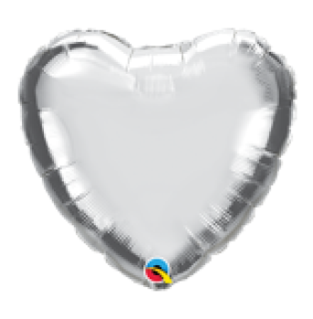 Herz Folien - silber - Folienballon 18 cm luftgefüllt