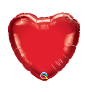 Herz Folien - rubinrot - Folienballon 18 cm luftgefüllt