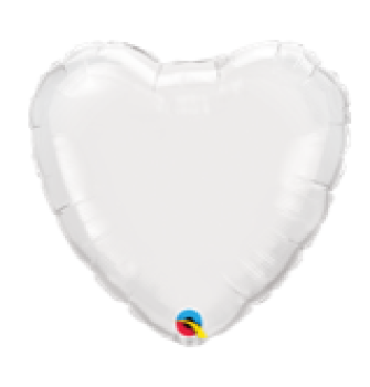 Herz Folien - weiss - Folienballon 18 cm luftgefüllt