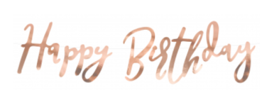 Girlande Banner 16.5 x 62 cm - Happy Birthday rosegold