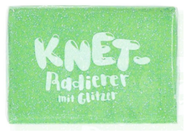 Knet-Radierer Glitzer 6 x 4 x 0,7 cm - grün