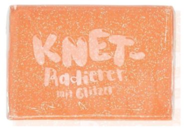 Knet-Radierer Glitzer 6 x 4 x 0,7 cm - orange