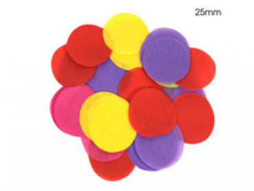 Mixed Colours - Paper Rund Confetti - 25mm 14g