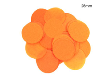 Orange Paper - Rund Confetti - 25mm 14g